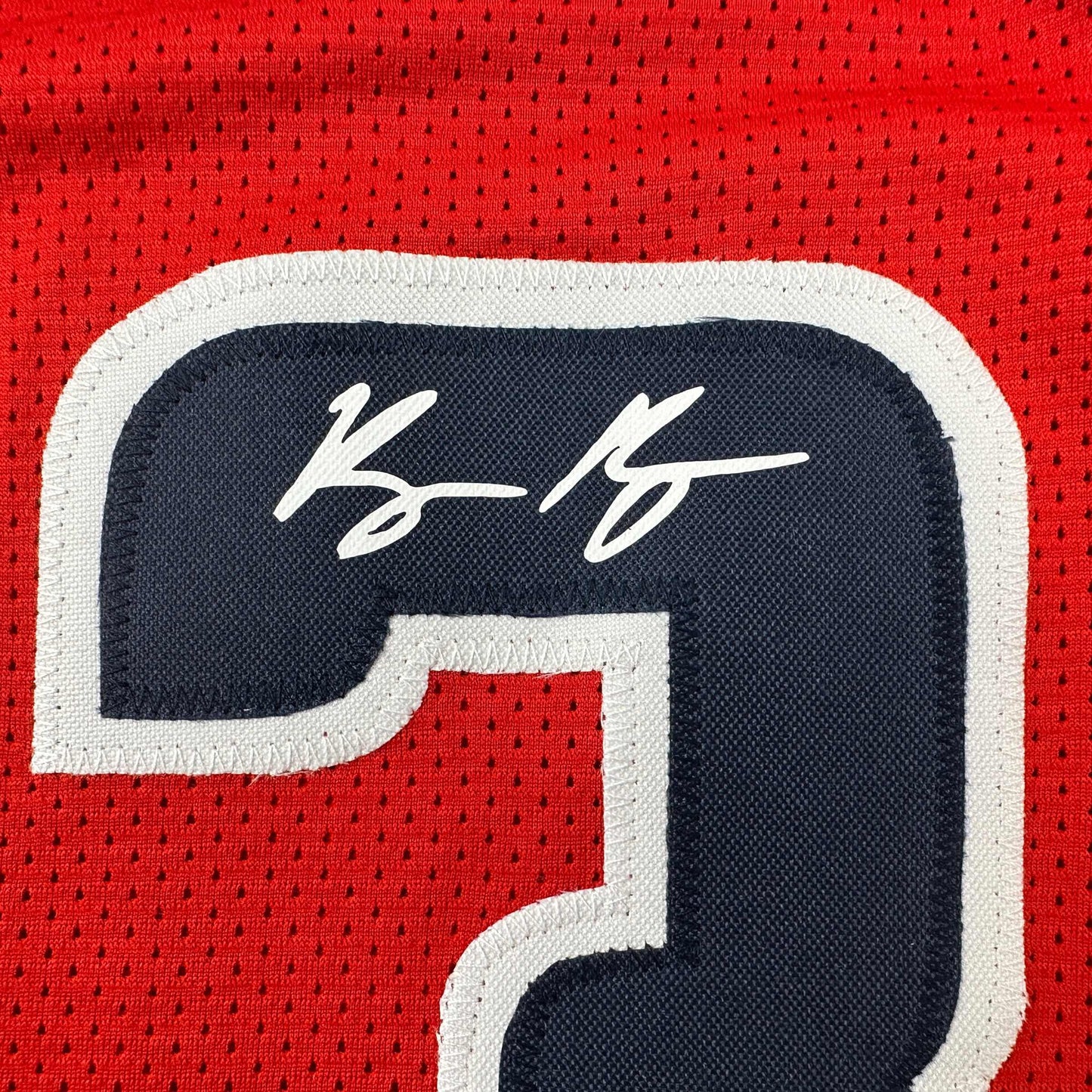 Facsimile Autographed Kyle Kuzma Washington Red Reprint Laser Auto Basketball Jersey Size Men's XL