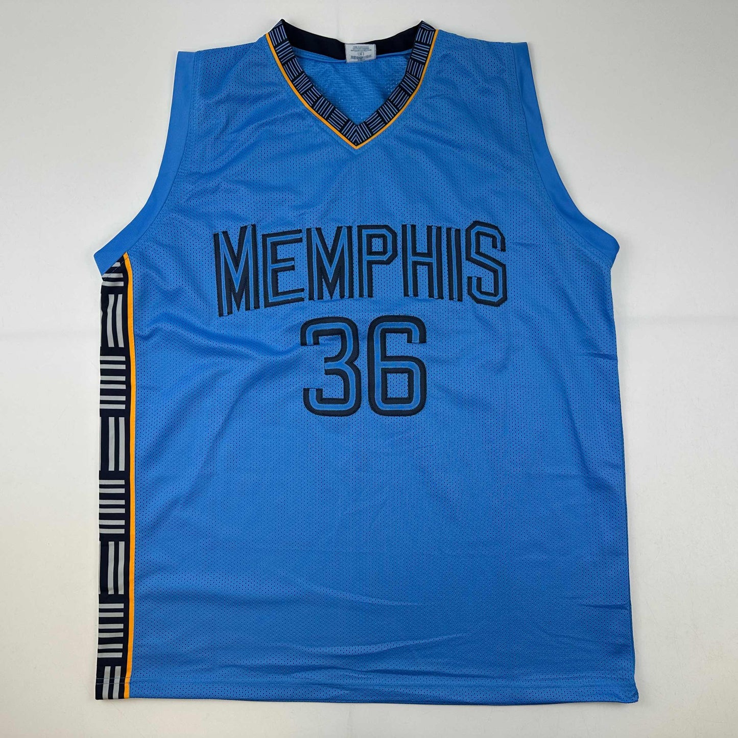 Facsimile Autographed Marcus Smart Memphis Light Blue Reprint Laser Auto Basketball Jersey Size Men's XL
