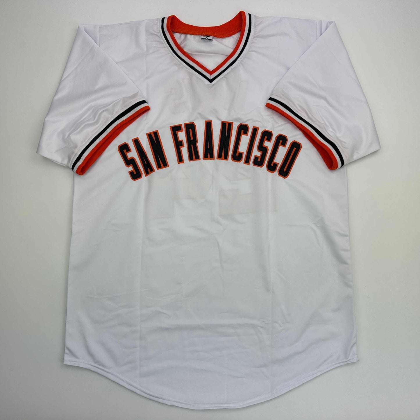 Facsimile Autographed Willie Mays San Francisco White Reprint Laser Auto Baseball Jersey Size Men's XL