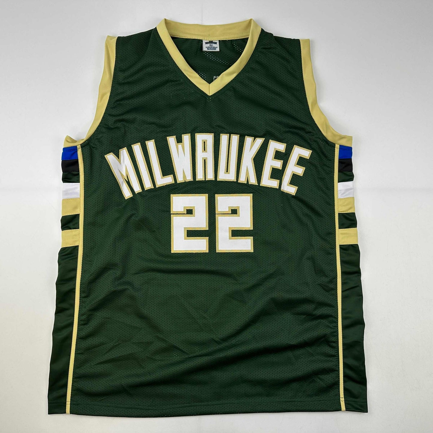 Facsimile Autographed Khris Middleton Milwaukee Green Reprint Laser Auto Basketball Jersey Size Men's XL