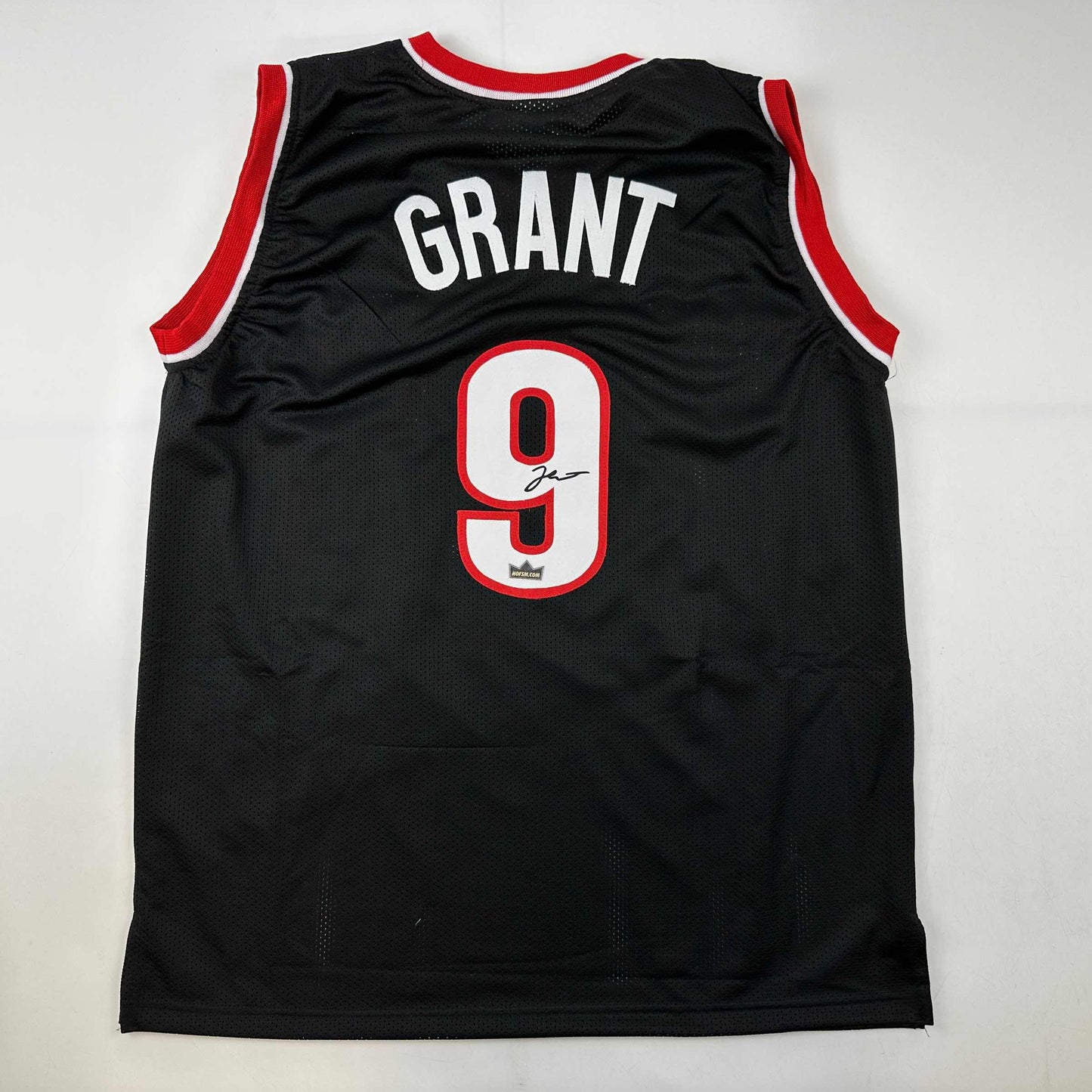 Facsimile Autographed Jerami Grant Portland Black Reprint Laser Auto Basketball Jersey Size Men's XL