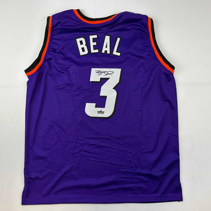 Facsimile Autographed Bradley Beal Phoenix Purple Reprint Laser Auto Basketball Jersey Size Men's XL