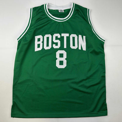 Facsimile Autographed Kristaps Porzingis Boston Green Reprint Laser Auto Basketball Jersey Size Men's XL