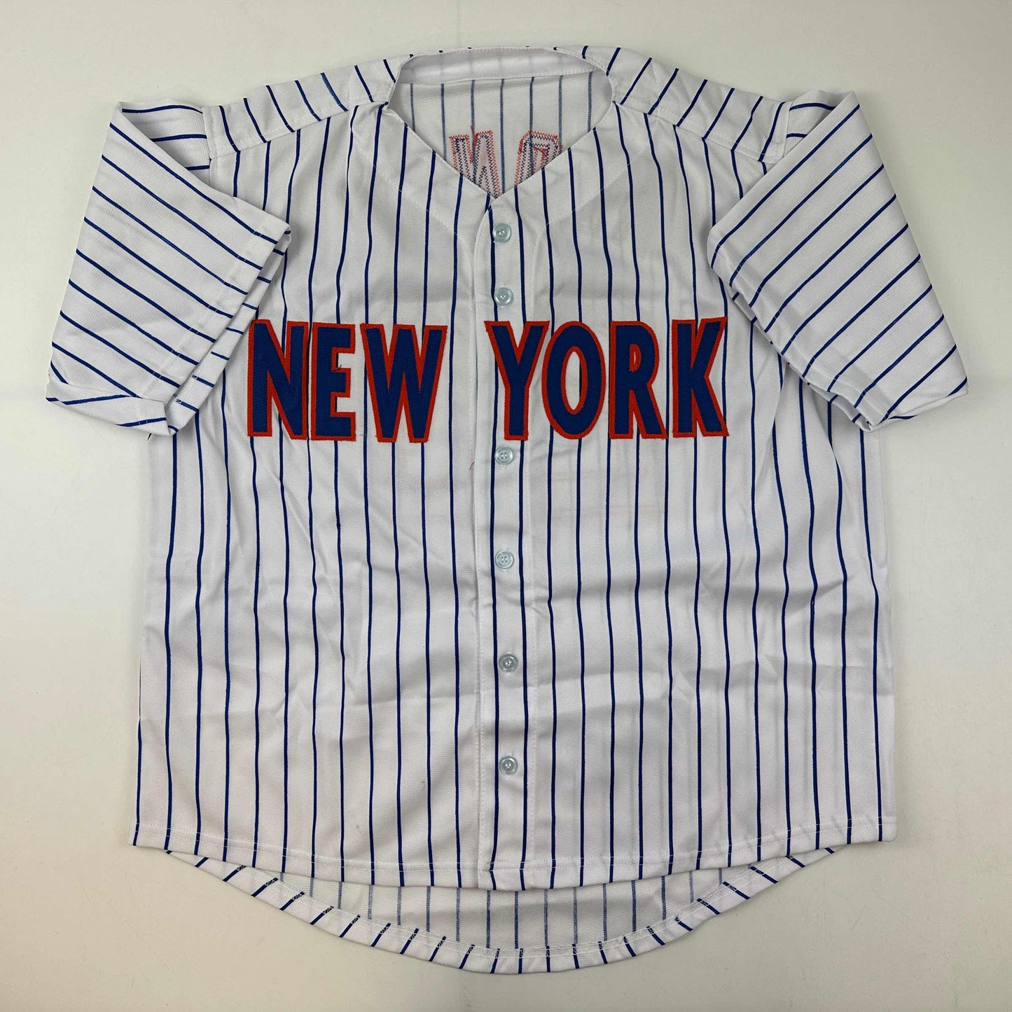 Facsimile Autographed Pete Alonso New York Pinstripe Reprint Laser Auto Baseball Jersey Size Men's XL
