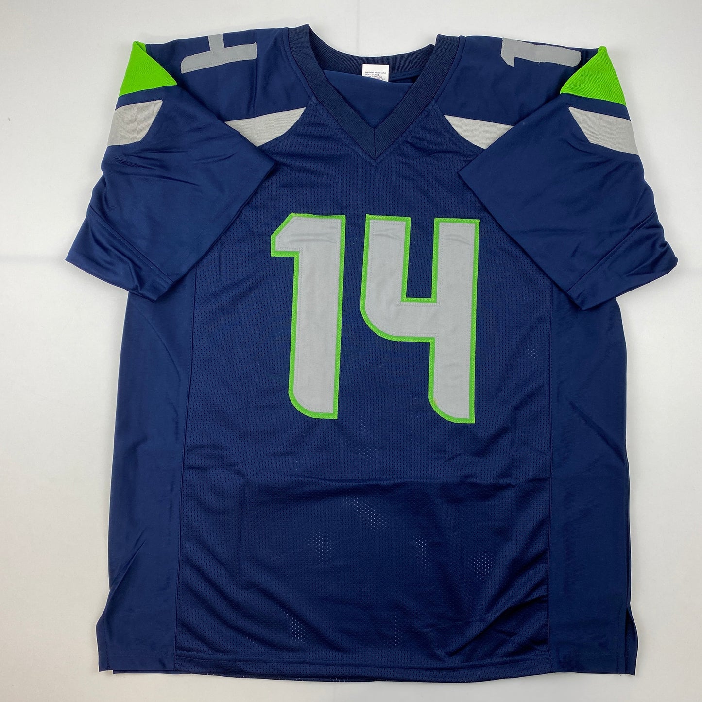 Facsimile Autographed D.K. DK Metcalf Seattle Blue Reprint Laser Auto Football Jersey Size Men's XL