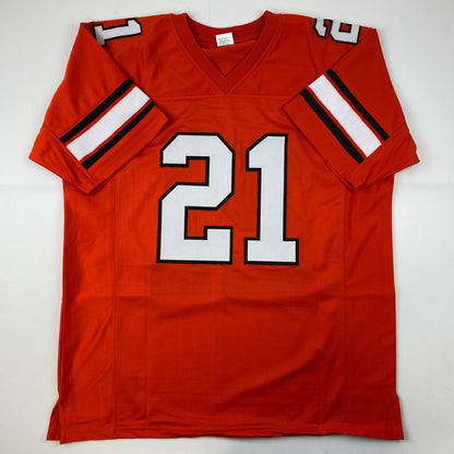 Facsimile Autographed Barry Sanders Oklahoma State Orange Reprint Laser Auto College Football Jersey Size Men's XL