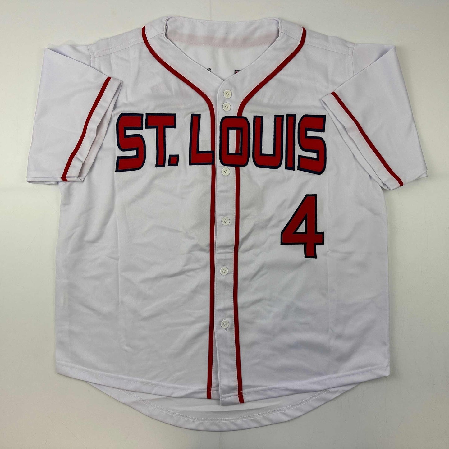 Facsimile Autographed Yadier Molina St. Louis White Reprint Laser Auto Baseball Jersey Size Men's XL
