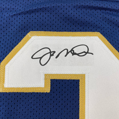 Facsimile Autographed Joe Montana Notre Dame Blue Reprint Laser Auto College Football Jersey Size Men's XL