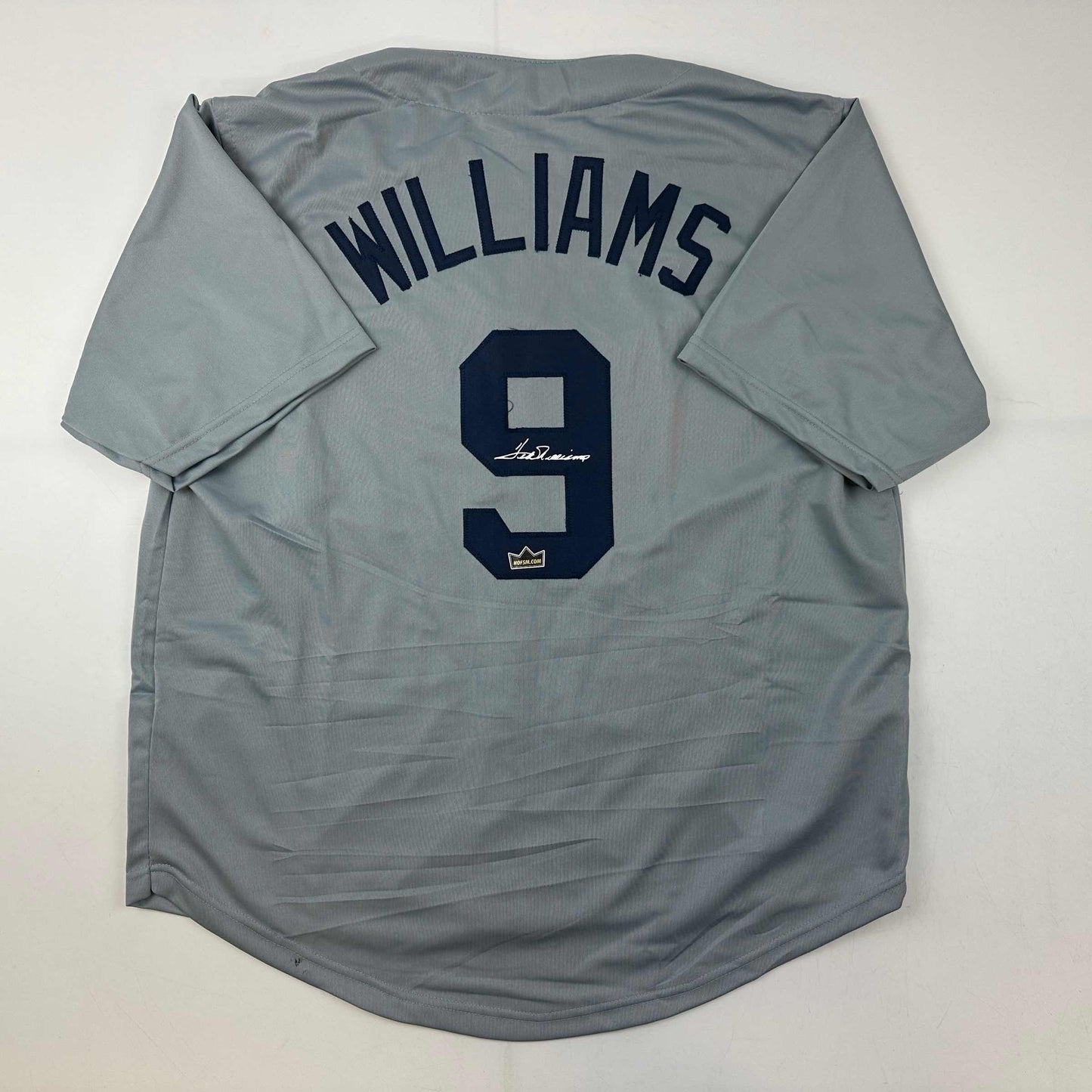 Facsimile Autographed Ted Williams Boston Grey Reprint Laser Auto Baseball Jersey Size Men's XL