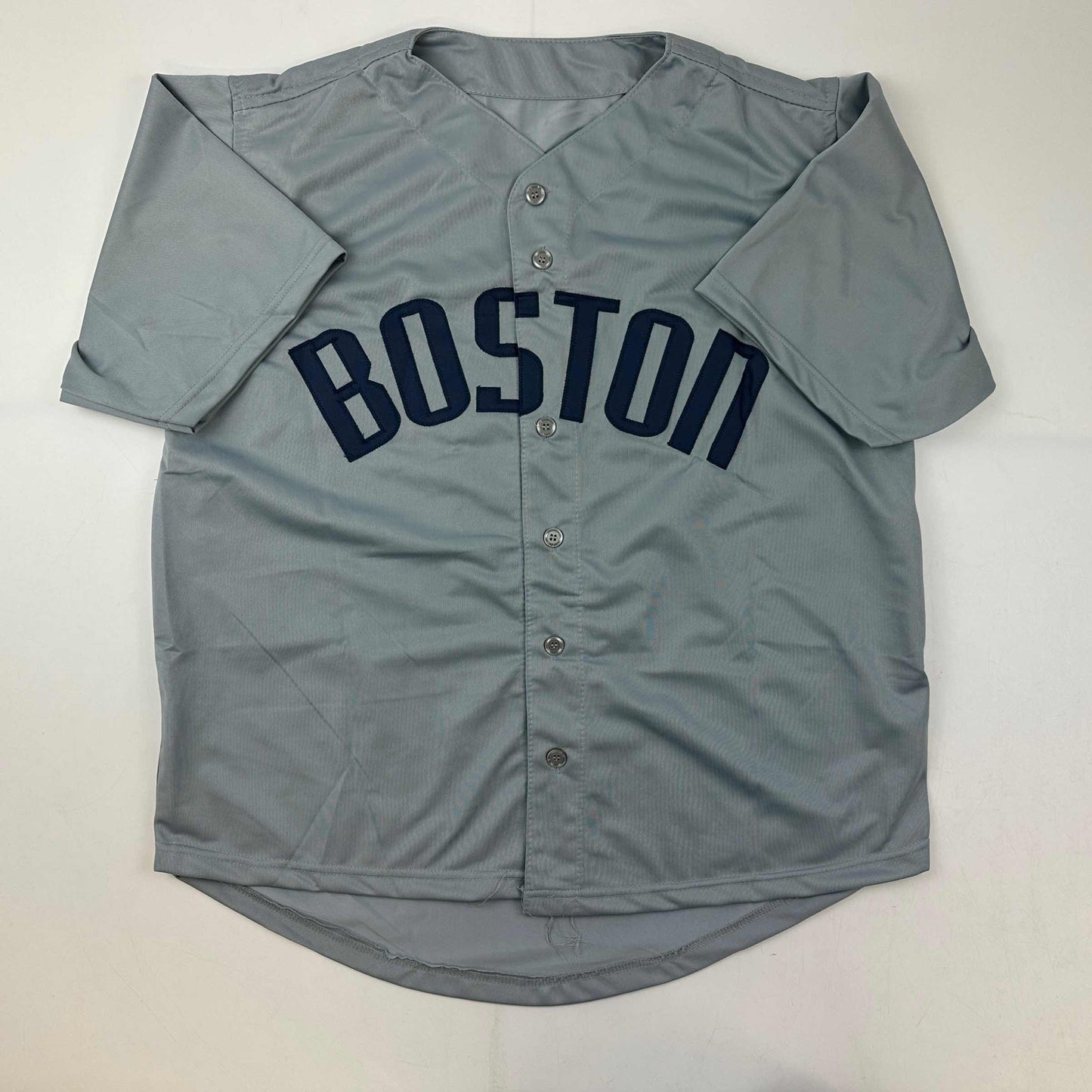 Facsimile Autographed Ted Williams Boston Grey Reprint Laser Auto Baseball Jersey Size Men's XL