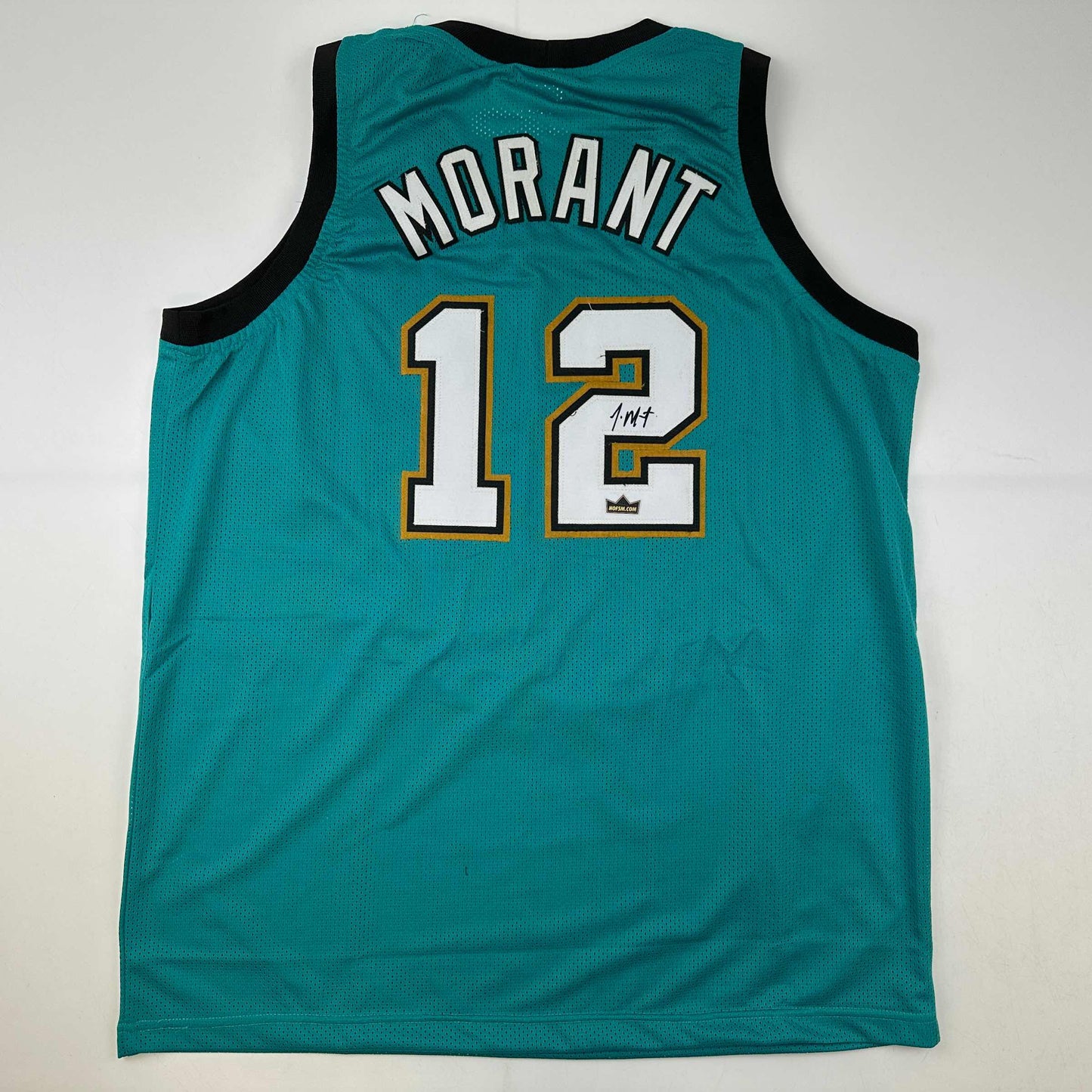 Facsimile Autographed Ja Morant Memphis Teal Retro Reprint Laser Auto Basketball Jersey Size Men's XL