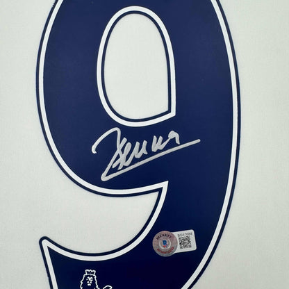 Framed Autographed/Signed Dimitar Berbatov 35x39 Tottenham White Soccer Jersey Beckett BAS COA