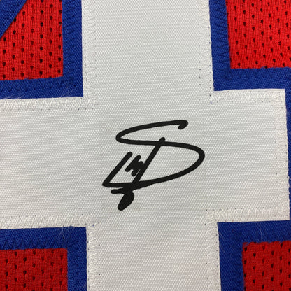 Facsimile Autographed Stefon Diggs Buffalo Red Reprint Laser Auto Football Jersey Size Men's XL