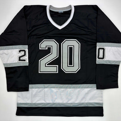 Autographed/Signed Luc Robitaille HOF 09 Los Angeles LA Black Hockey Jersey JSA COA