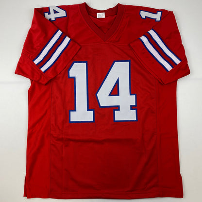 Facsimile Autographed Stefon Diggs Buffalo Red Reprint Laser Auto Football Jersey Size Men's XL