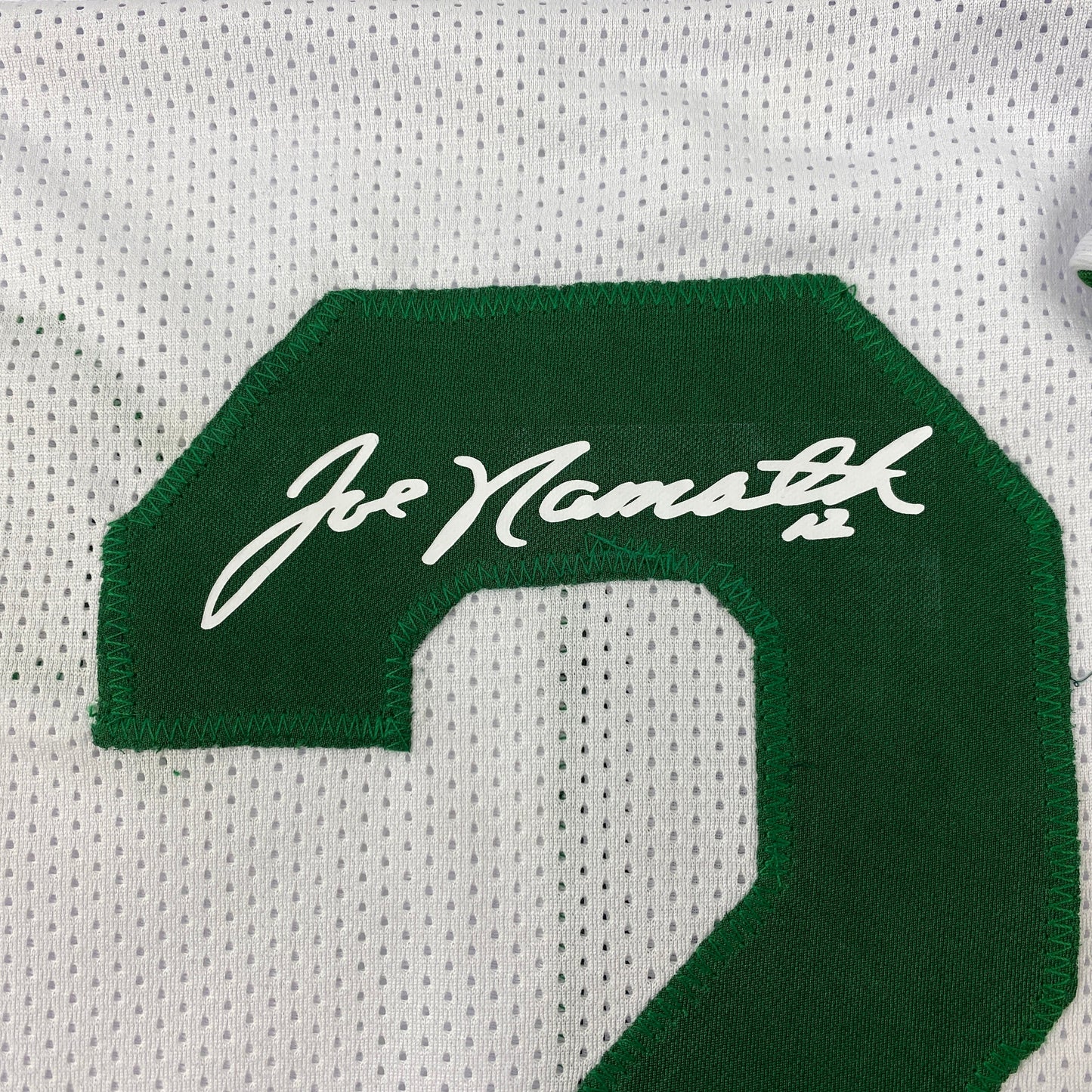 Facsimile Autographed Joe Namath New York White Reprint Laser Auto Football Jersey Size Men's XL