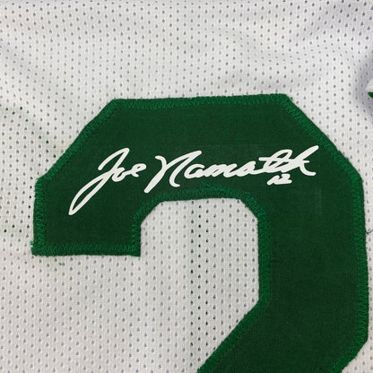 Facsimile Autographed Joe Namath New York White Reprint Laser Auto Football Jersey Size Men's XL