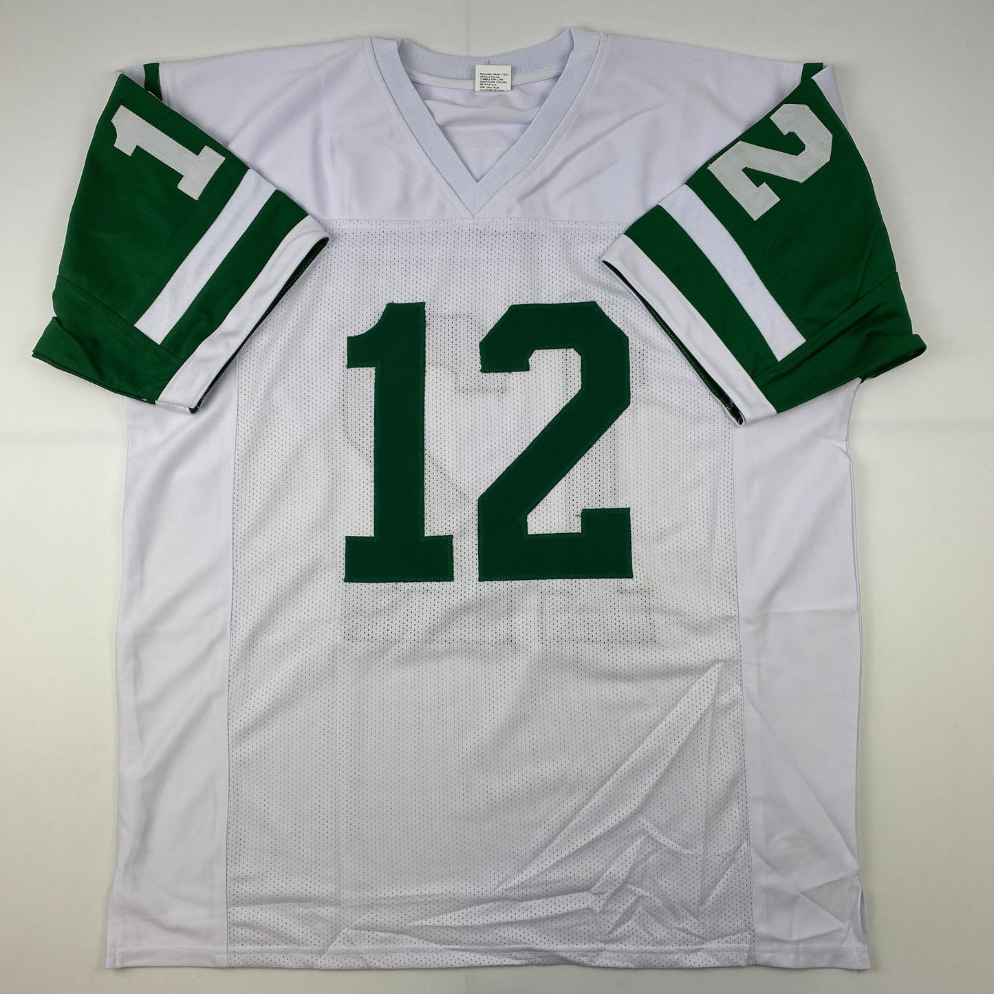 Facsimile Autographed Joe Namath New York White Reprint Laser Auto Football Jersey Size Men's XL