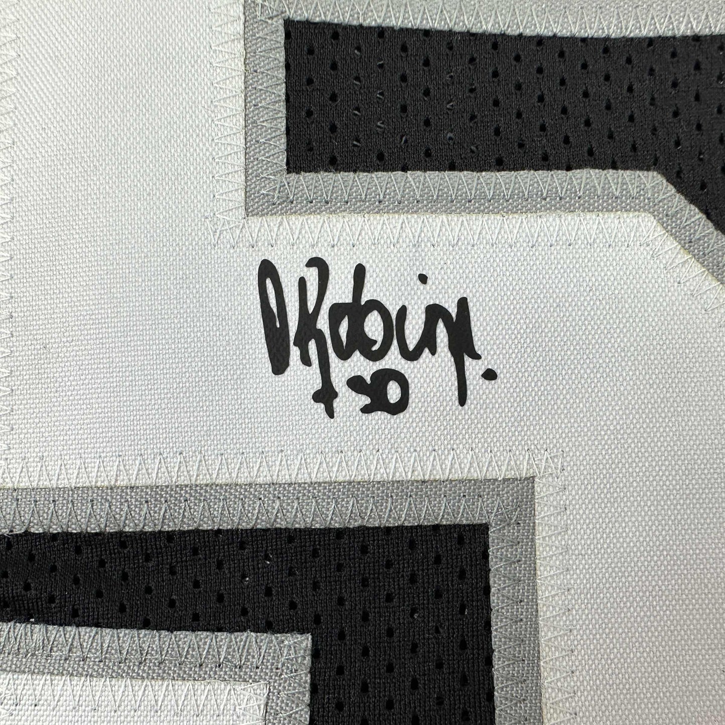Facsimile Autographed David Robinson San Antonio Black Reprint Laser Auto Basketball Jersey Size Men's XL