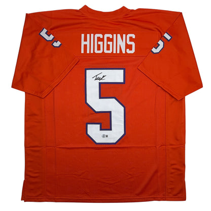Autographed/Signed Tee Higgins Clemson Orange College Football Jersey Beckett BAS COA