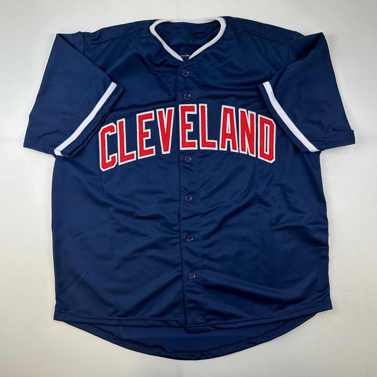 Facsimile Autographed Jim Thome Cleveland Blue Reprint Laser Auto Baseball Jersey Size Men's XL
