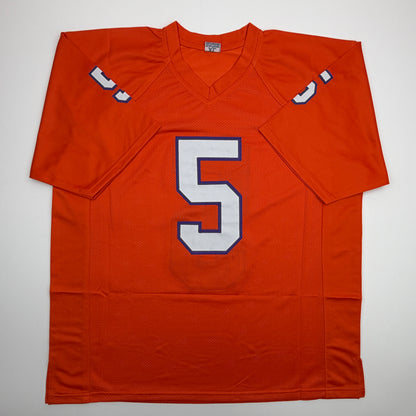 Autographed/Signed Tee Higgins Clemson Orange College Football Jersey Beckett BAS COA