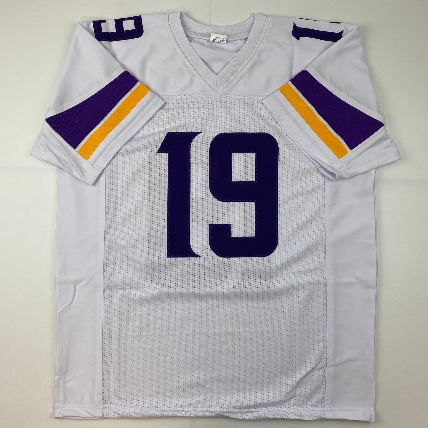 Facsimile Autographed Adam Thielen Minnesota White Reprint Laser Auto Football Jersey Size Men's XL