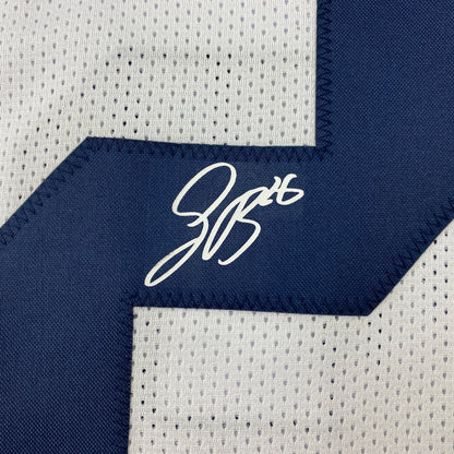 Facsimile Autographed Saquon Barkley Penn State White Reprint Laser Auto College Football Jersey Size Men's XL