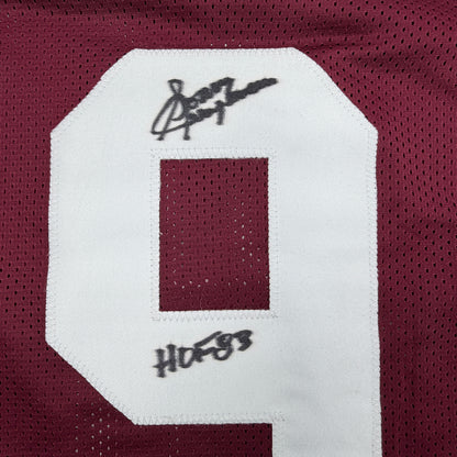 Autographed/Signed Sonny Jurgensen HOF 83 Washington Burgundy Football Jersey Beckett BAS COA