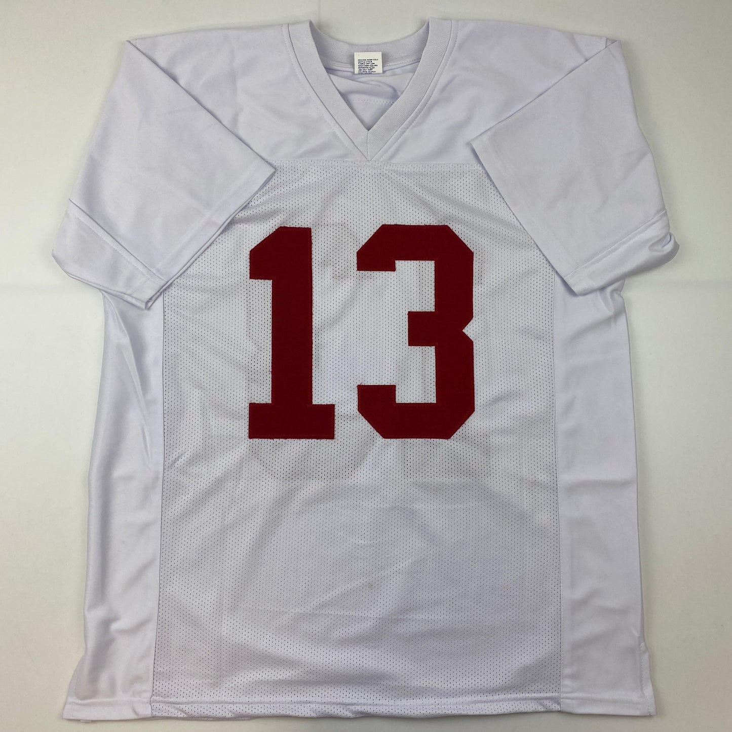 Facsimile Autographed Tua Tagovailoa Alabama White Reprint Laser Auto College Football Jersey Size Men's XL