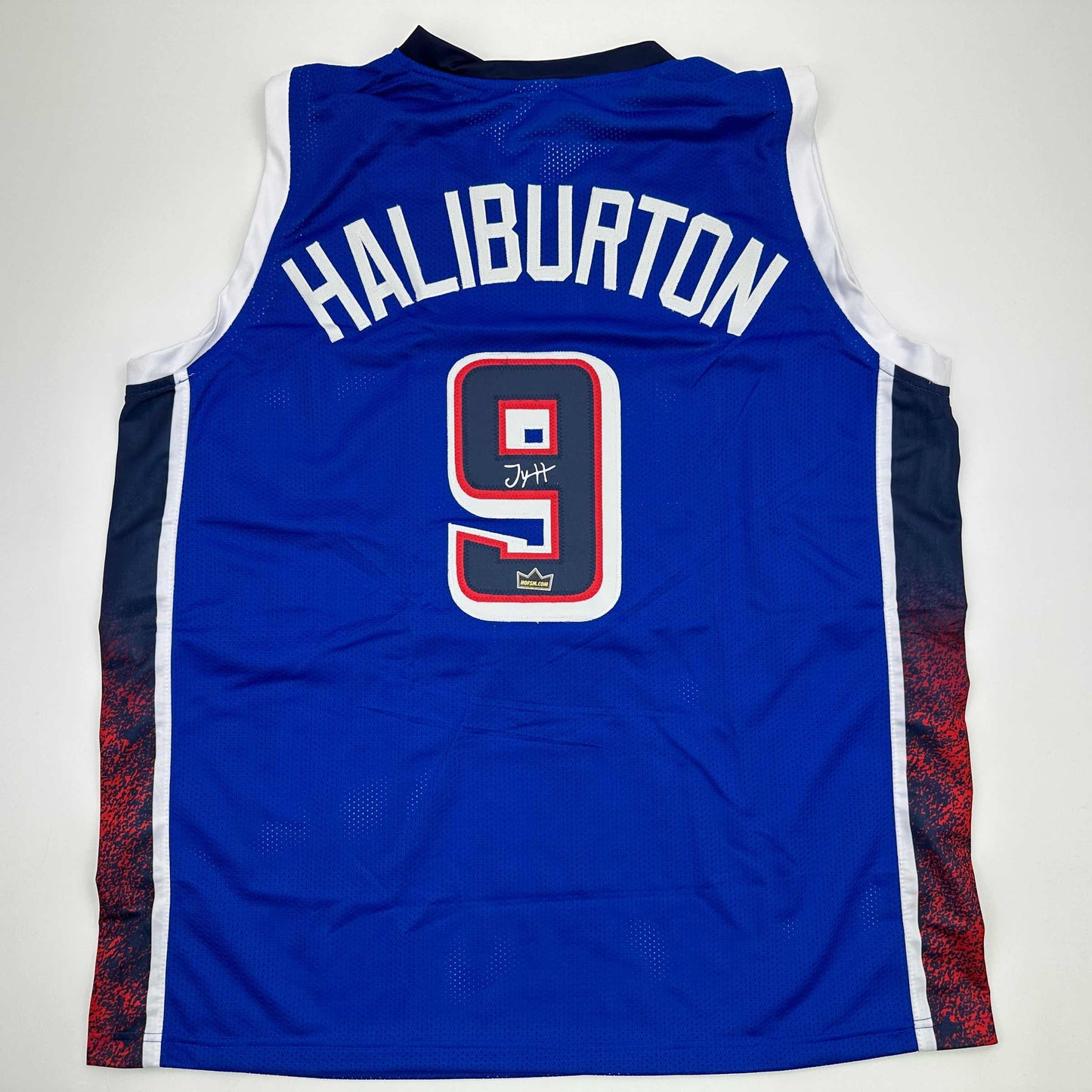 Facsimile Autographed Tyrese Haliburton 2024 United States Team USA Blue Reprint Laser Auto Basketball Jersey Size Men's XL