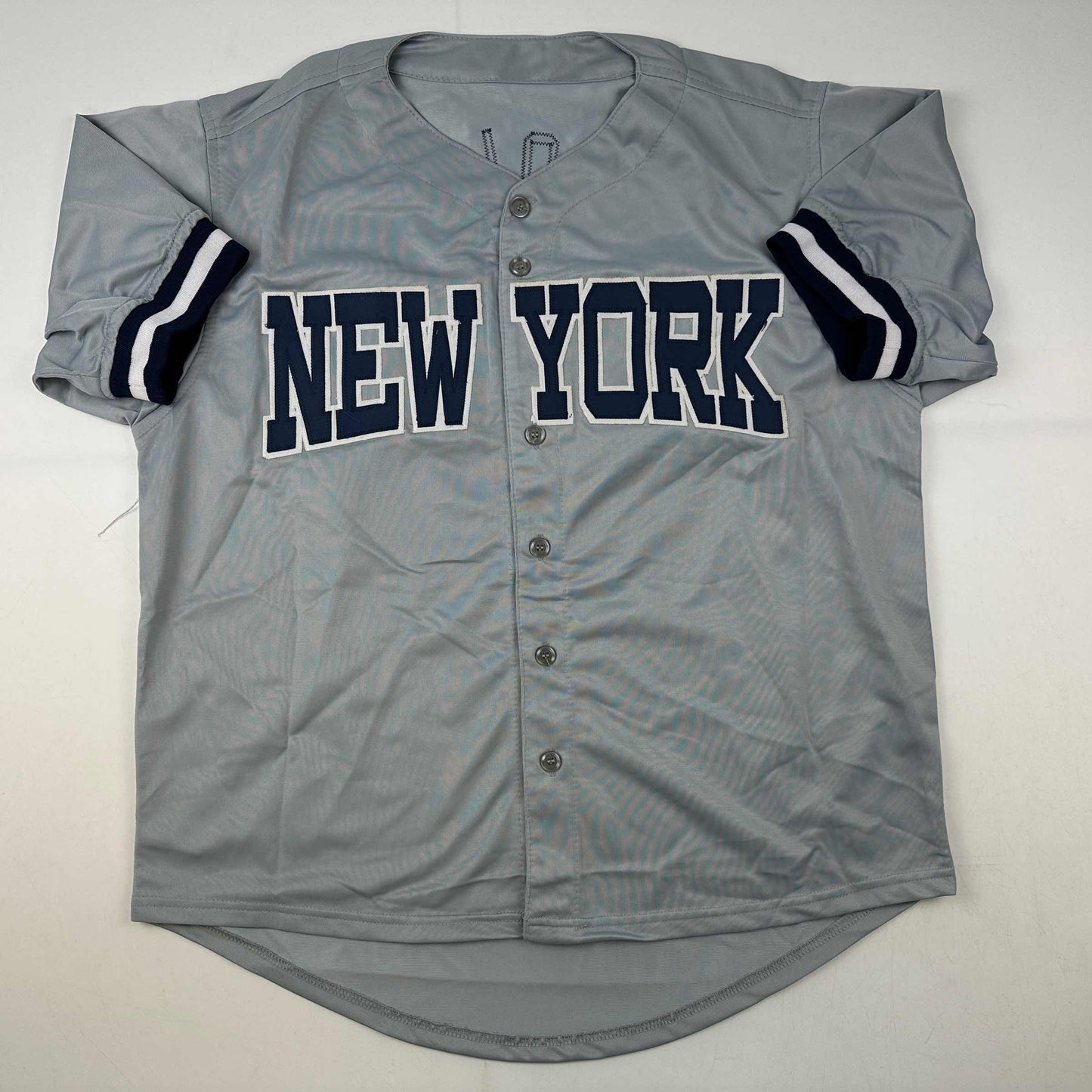 Facsimile Autographed Gerrit Cole New York Grey Reprint Laser Auto Baseball Jersey Size Men's XL