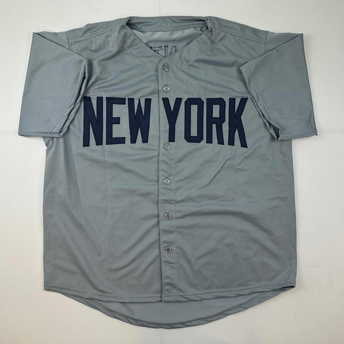 Facsimile Autographed Mickey Mantle New York Grey Reprint Laser Auto Baseball Jersey Size Men's XL