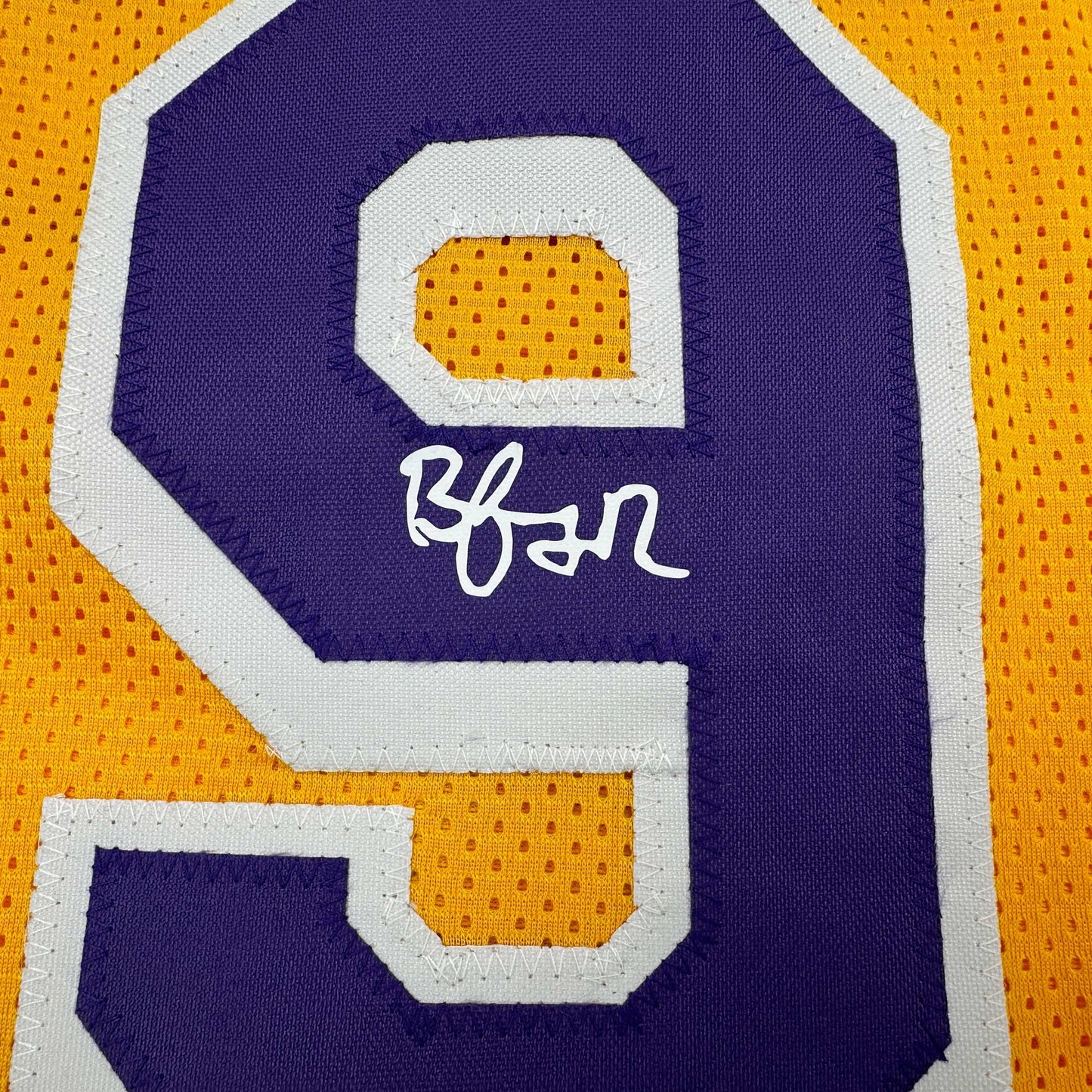 Facsimile Autographed Bronny James Jr. Los Angeles LA Yellow Reprint Laser Auto Basketball Jersey Size Men's XL
