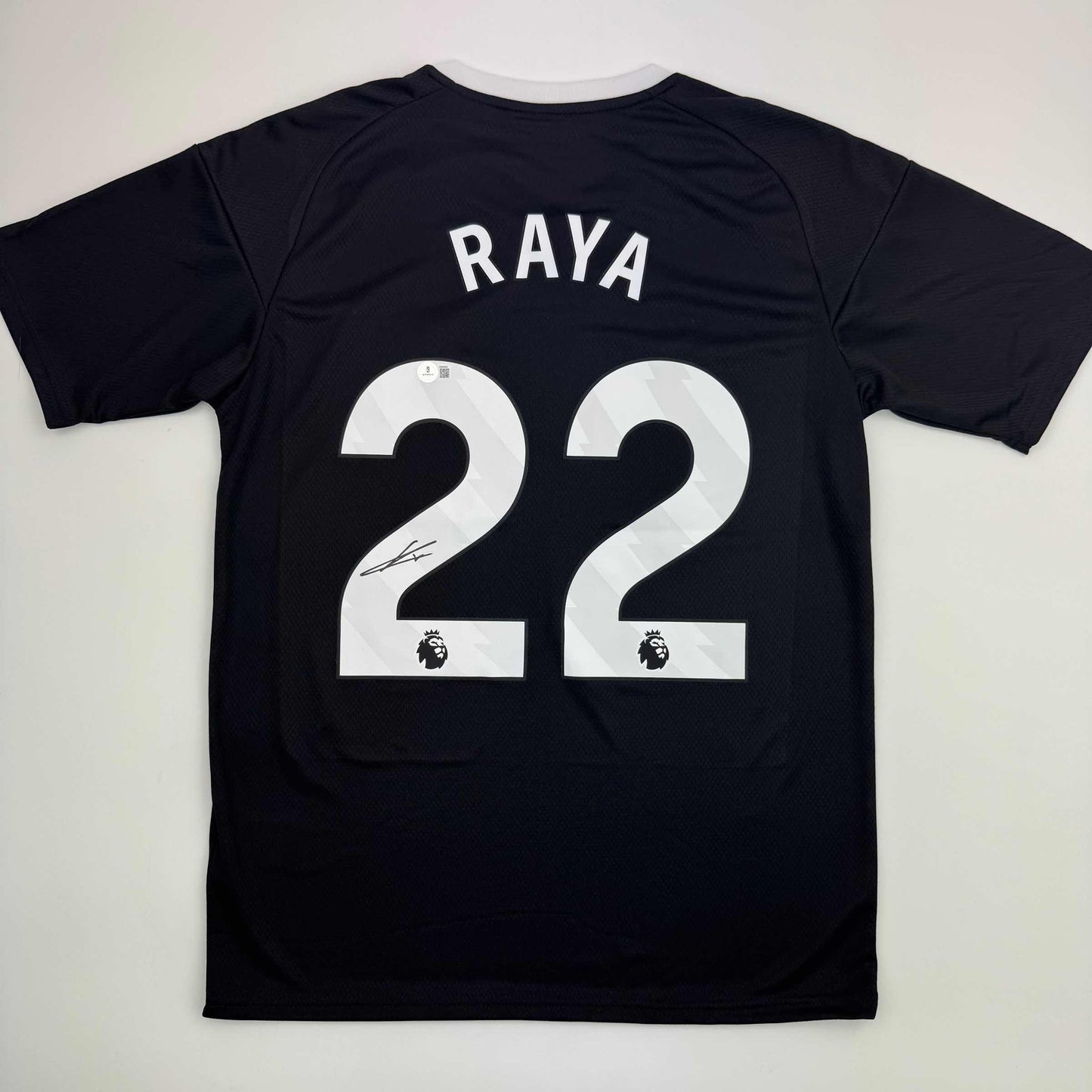 Autographed/Signed David Raya Arsenal Black Soccer Jersey Beckett BAS COA