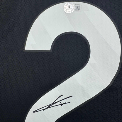 Autographed/Signed David Raya Arsenal Black Soccer Jersey Beckett BAS COA