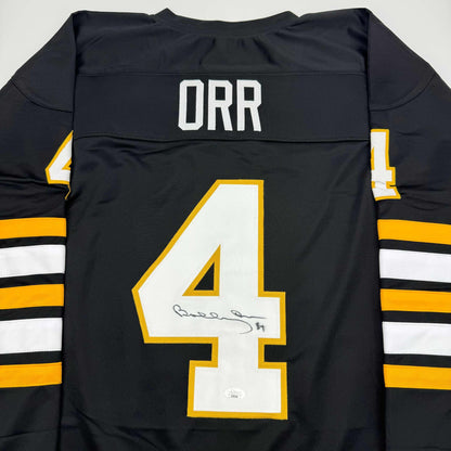 Autographed/Signed Bobby Orr Boston Black Hockey Jersey JSA COA