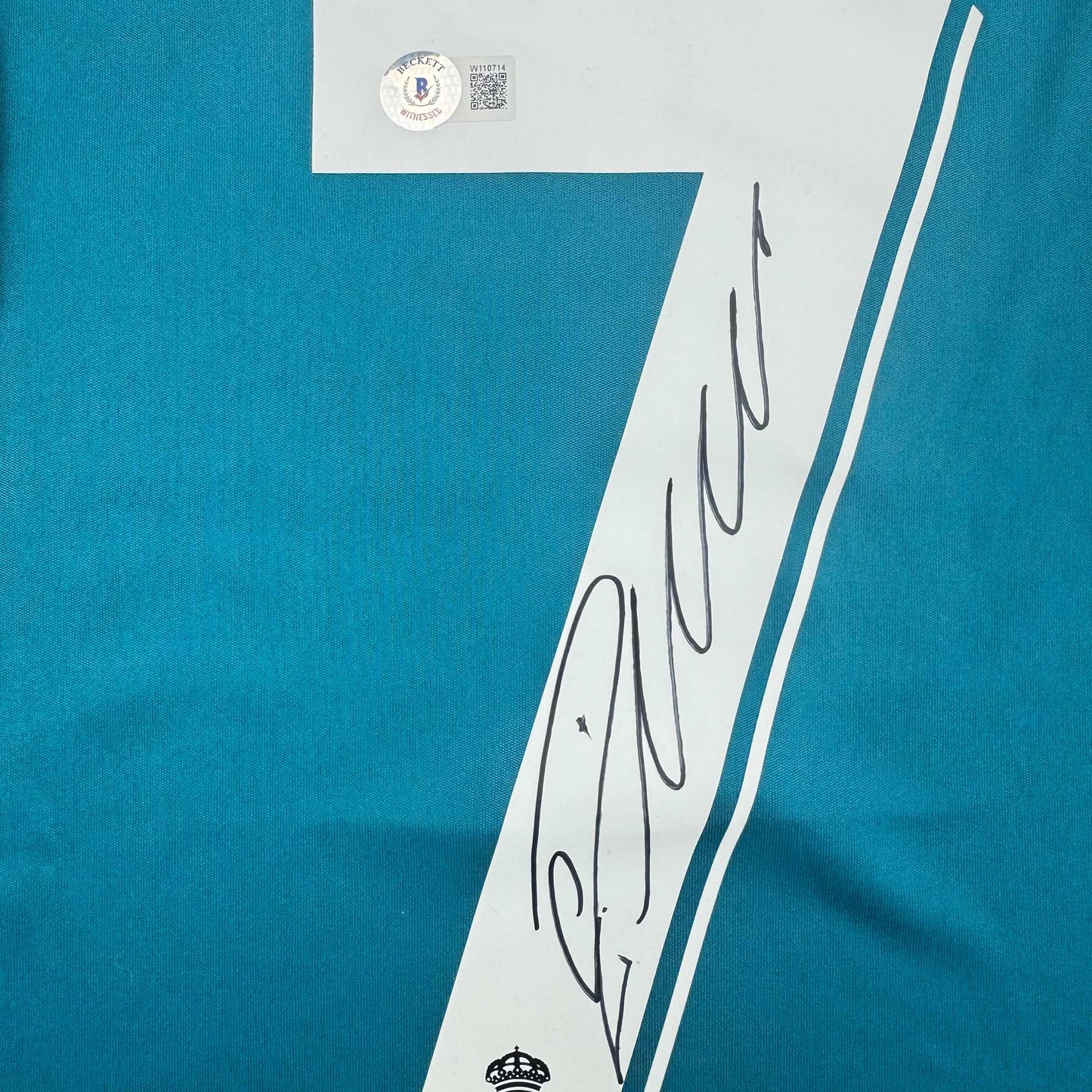 Autographed/Signed Cristiano Ronaldo Real Madrid Blue Soccer Jersey Beckett BAS COA