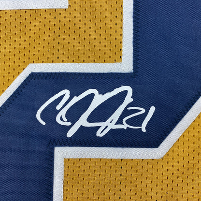 Facsimile Autographed Calvin Johnson Georgia Tech Gold Reprint Laser Auto College Football Jersey Size Men's XL