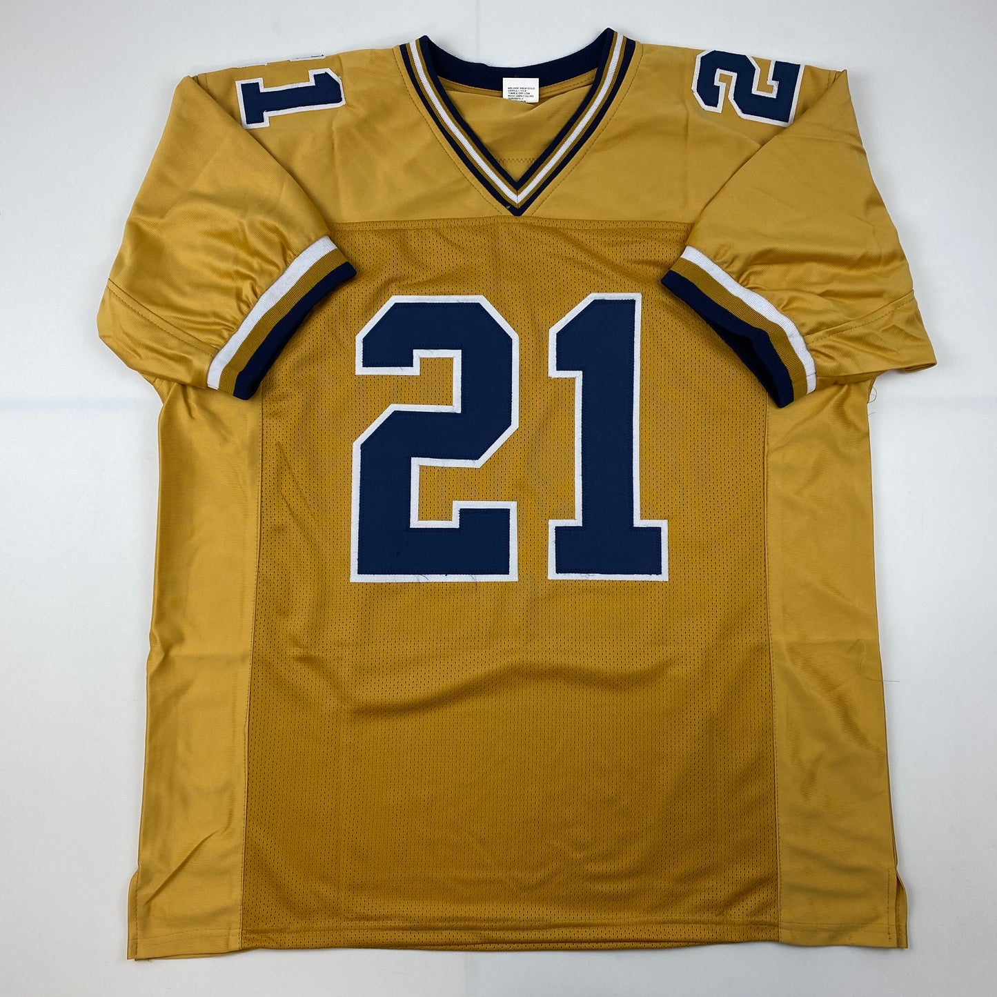 Facsimile Autographed Calvin Johnson Georgia Tech Gold Reprint Laser Auto College Football Jersey Size Men's XL