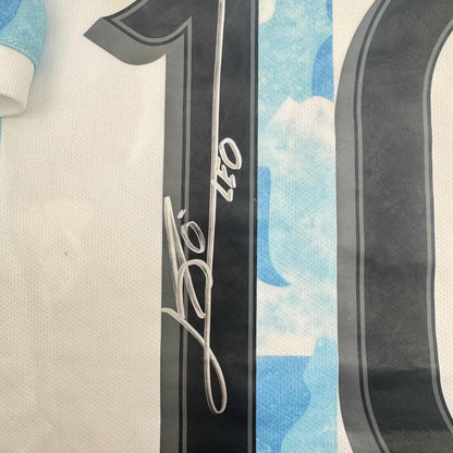 Autographed/Signed Lionel Leo Messi Argentina Blue/White Soccer Jersey Beckett BAS COA