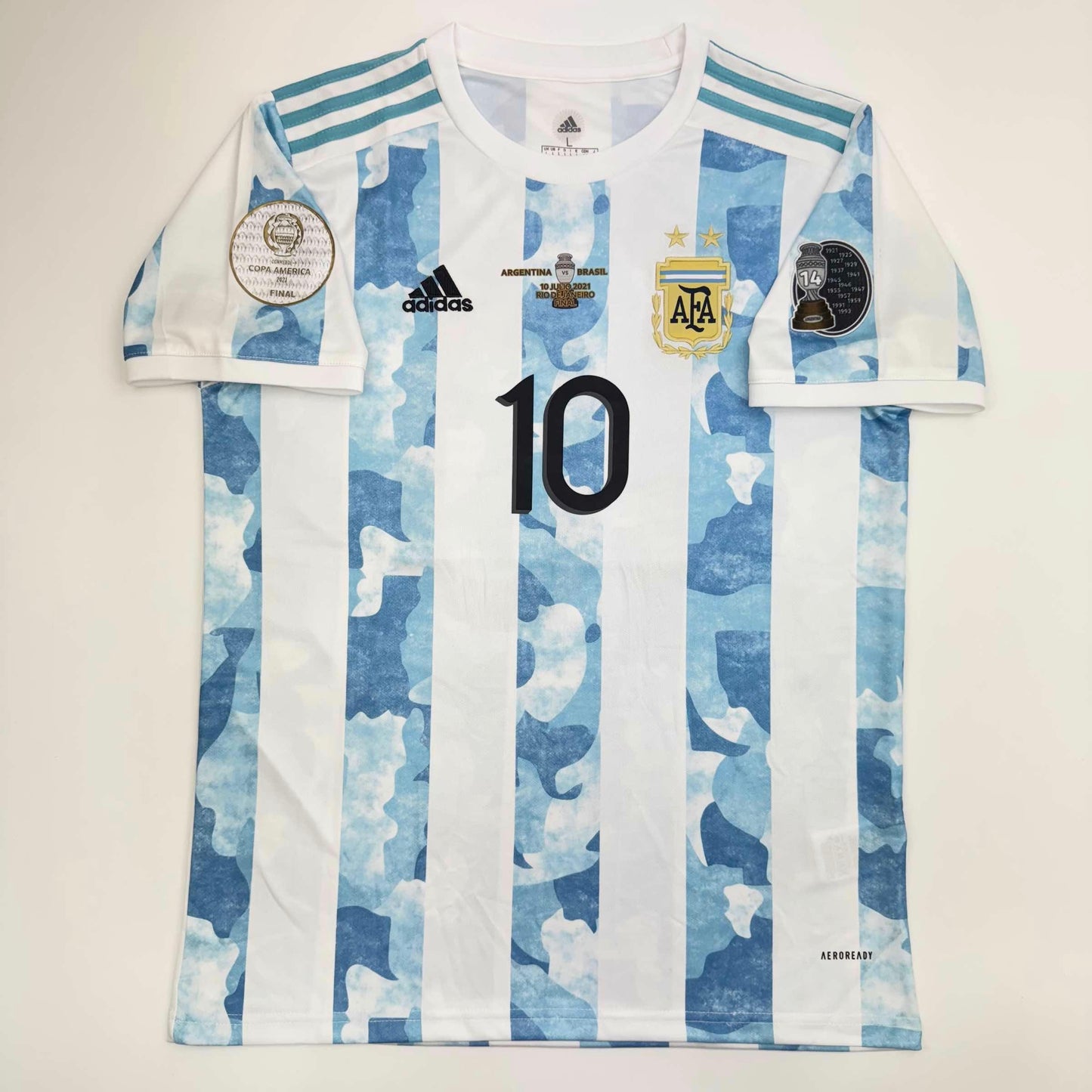 Autographed/Signed Lionel Leo Messi Argentina Blue/White Soccer Jersey Beckett BAS COA