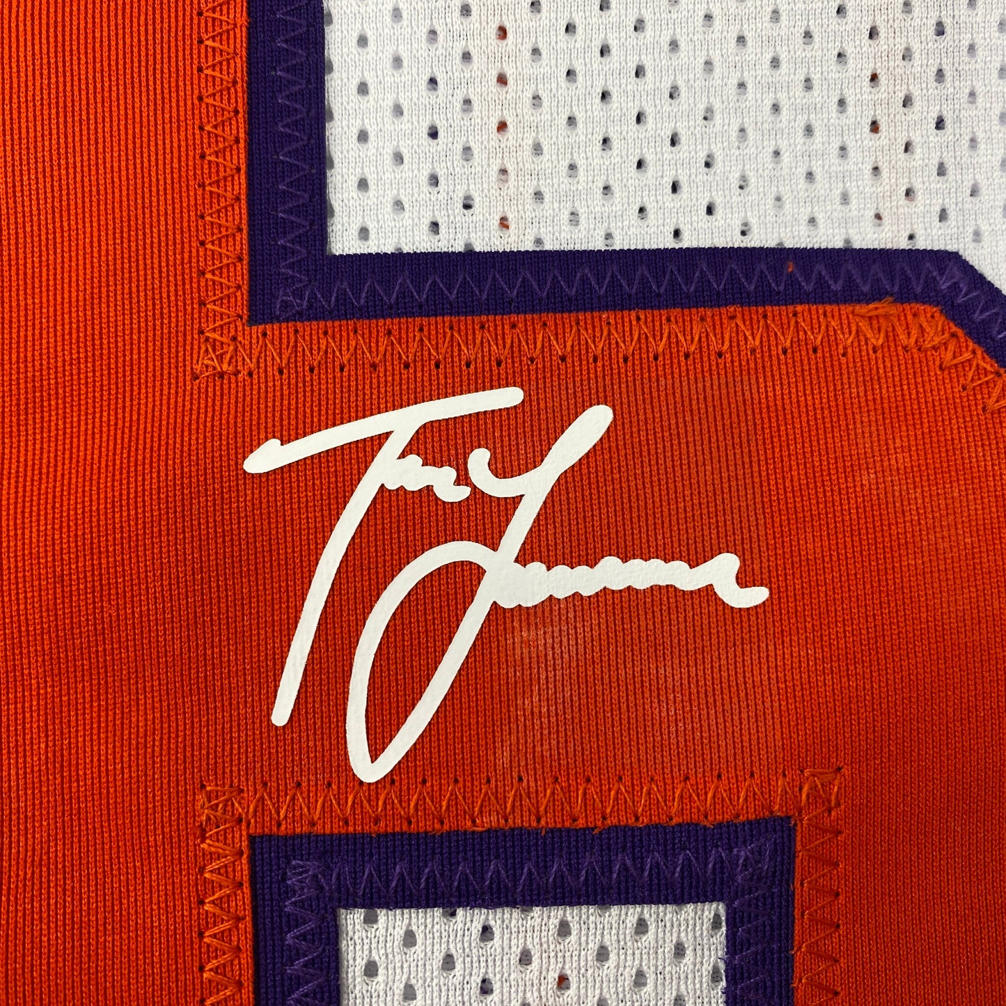 Facsimile Autographed Trevor Lawrence Clemson White Reprint Laser Auto College Football Jersey Size Men's XL