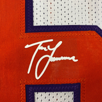 Facsimile Autographed Trevor Lawrence Clemson White Reprint Laser Auto College Football Jersey Size Men's XL