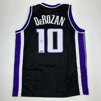 Facsimile Autographed DeMar DeRozan Sacramento Black Reprint Laser Auto Basketball Jersey Size Men's XL