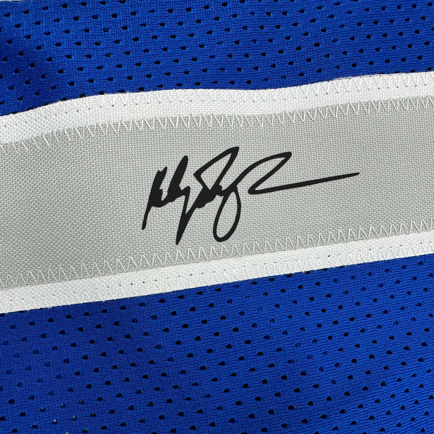 Facsimile Autographed Klay Thompson Dallas Blue Reprint Laser Auto Basketball Jersey Size Men's XL