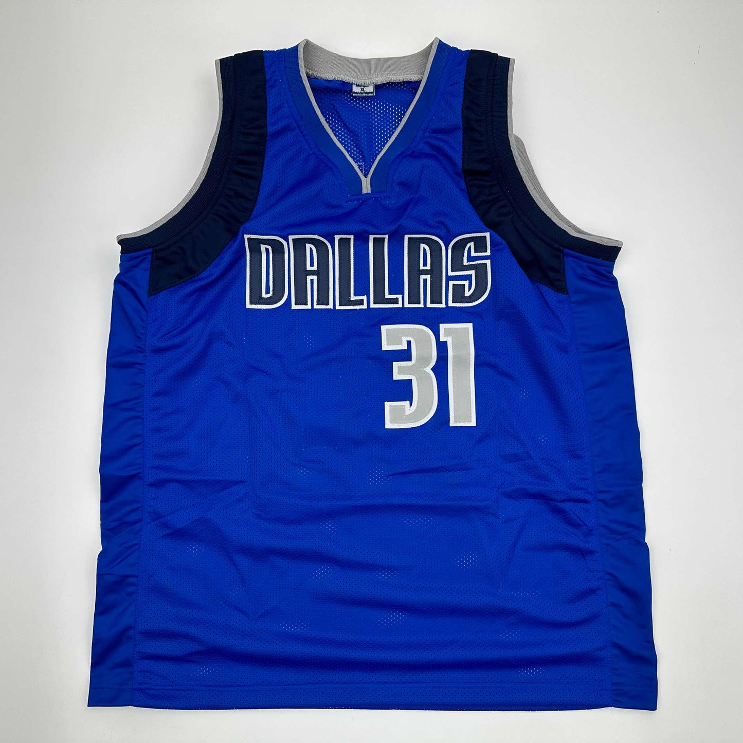 Facsimile Autographed Klay Thompson Dallas Blue Reprint Laser Auto Basketball Jersey Size Men's XL
