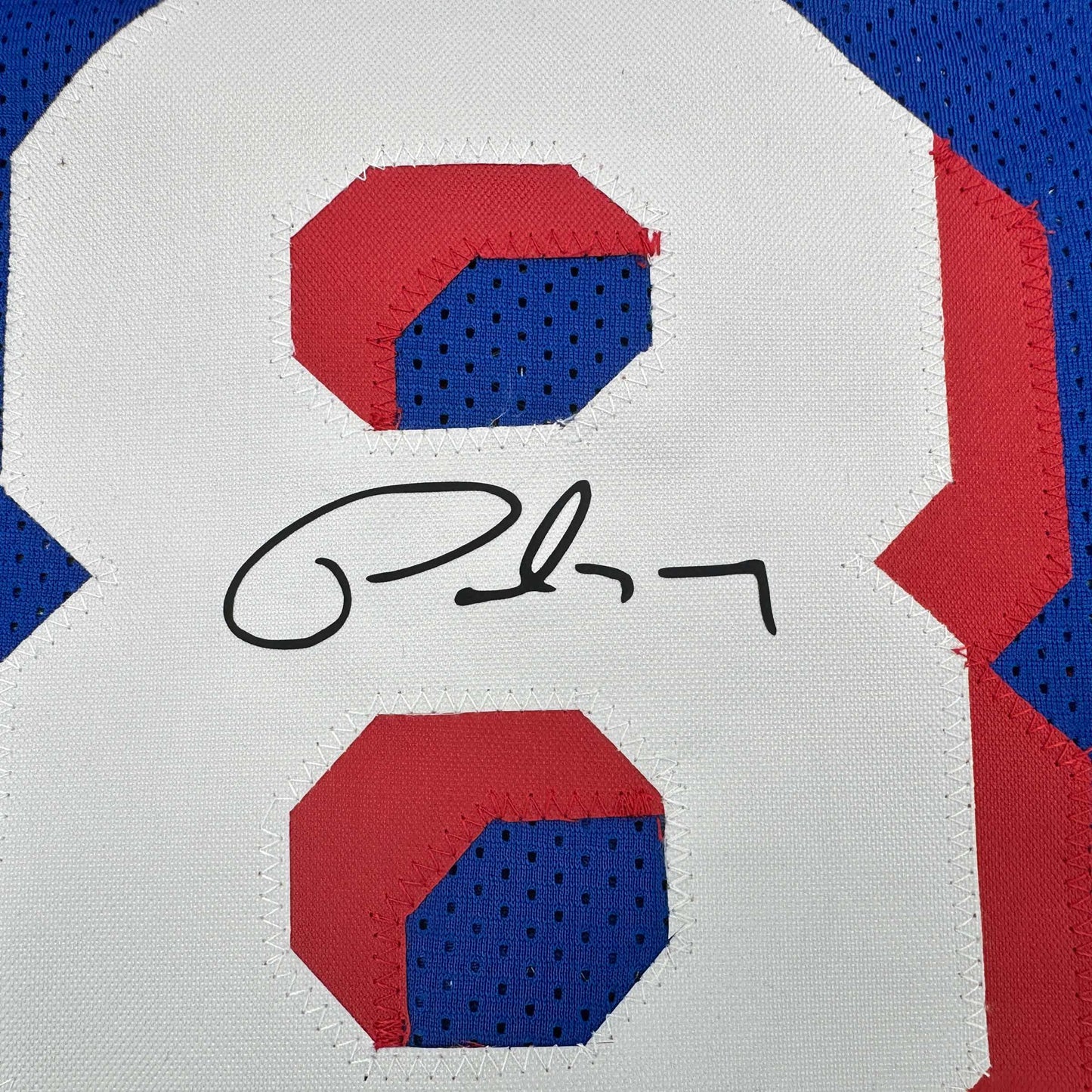 Facsimile Autographed Paul George Philadelphia Blue Reprint Laser Auto Basketball Jersey Size Men's XL