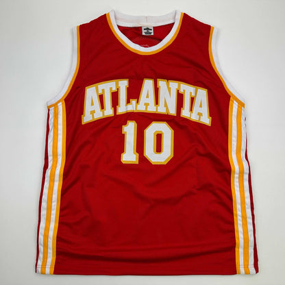Facsimile Autographed Zaccharie Risacher Atlanta Red Reprint Laser Auto Basketball Jersey Size Men's XL