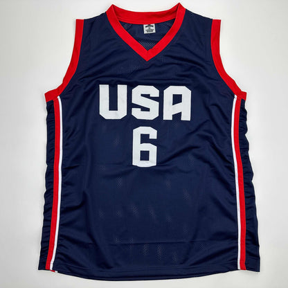 Facsimile Autographed Caitlin Clark United States Team USA Blue FIBA U-19 Reprint Laser Auto Basketball Jersey Size Men's XL